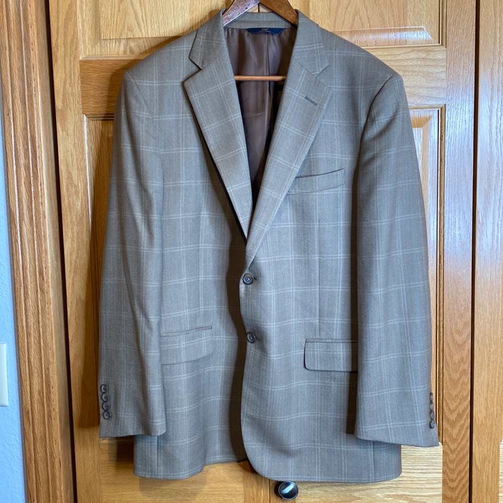 Brooks Brothers 346 100% wool brown blazer jacket size 42 Regular